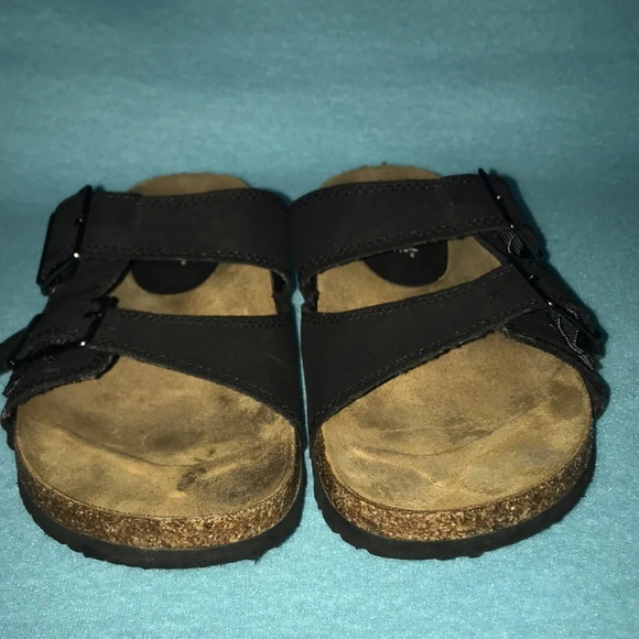 AMERICAN EAGLE suede black adjustable strap and buckle sandals size 7 - Picture 6 of 9